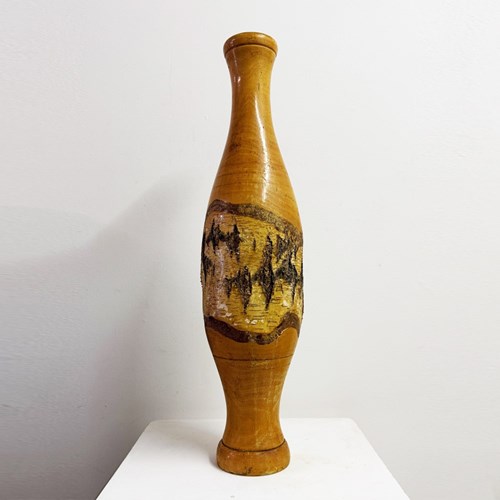 Scandinavian Mid Century Wooden Birch Bark Vase