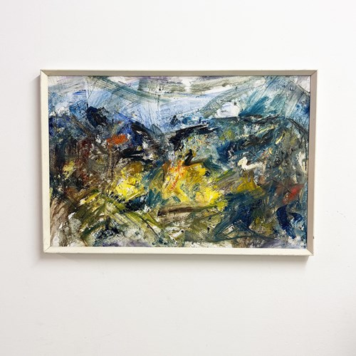 Swedish Mid-Century Abstract Landscape Oil Painting