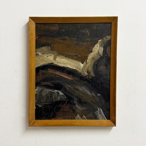 Swedish Mid-Century Abstract Landscape Oil Painting