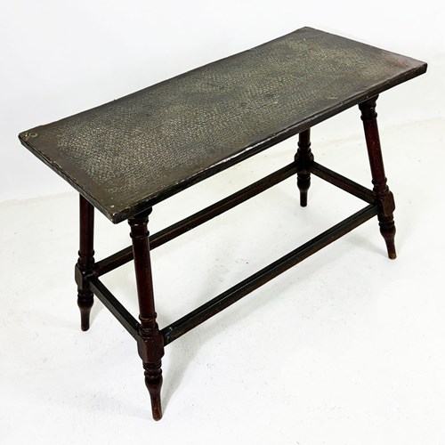 Copper Wrapped Antique Art Nouveau Console Table