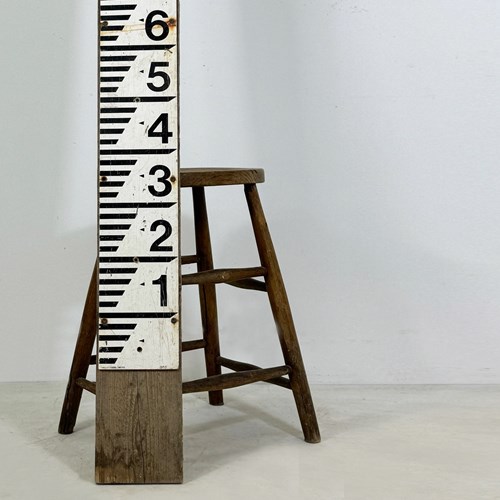 Vintage Water Gauge Depth Board Sign