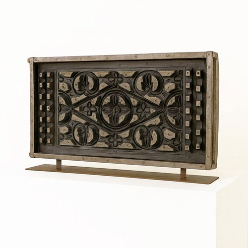 Antique Sand Moulds – Decorative Carved Wooden Panel For Casting Metal Railings
