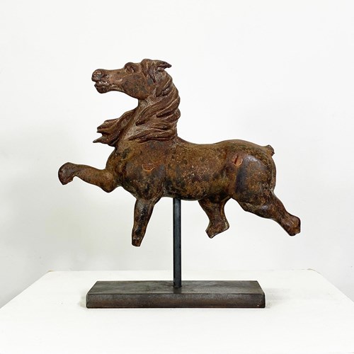 Vintage Cast Iron Horse On Stand