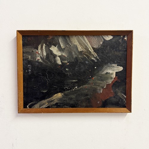 Mid-Century Scandinavian Abstract Oil Painting
