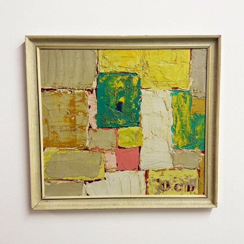 Terence Wood, Original Abstract Textured Impasto Cubist Oil Painting