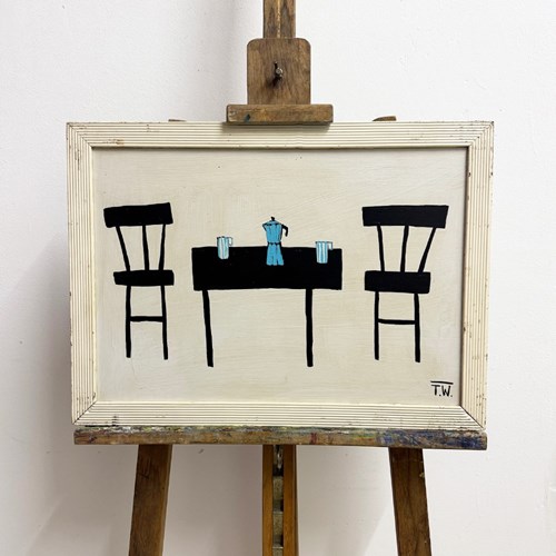 Terence R. Wood, Modernist Abstract Still Life Oil Pain