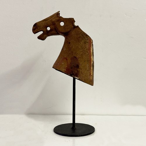 Antique Victorian Iron Horse Head Sculpture