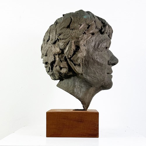 Mid-Century Cold Cast Bronze Bust, Signed Dowie, London Studio Sculpture