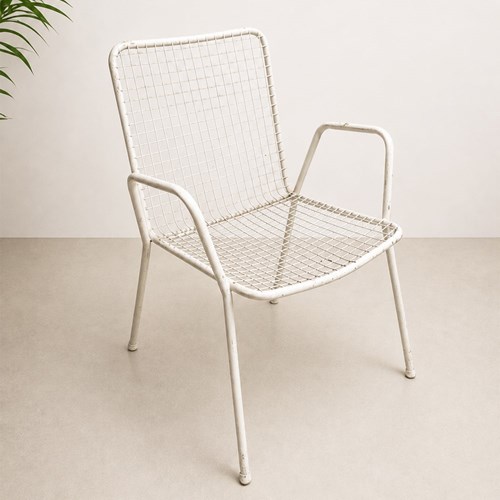 Vintage Italian White Rio Armchair By EMU