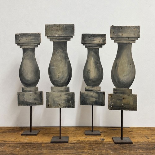 Vintage French Wooden Baluster Decorative Set Of Theatre Props
