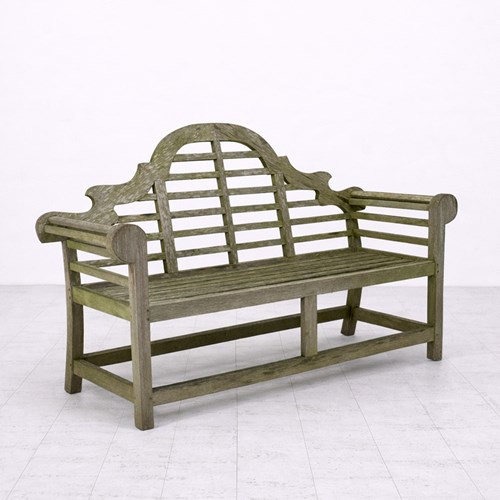 Silvered & Weathered Lutyens Teak Garden Bench