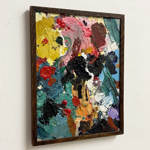 Mid-Century Modernist Abstract Impasto Oil Painting