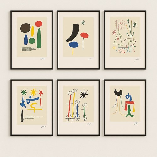 Large Vintage Joan Miró Abstract Posters - Parler Seul - Colophon Maeght Édition