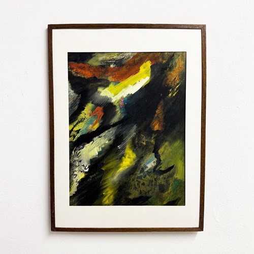 Vintage Abstract Oil Painting, Payot Mauf -1970’S