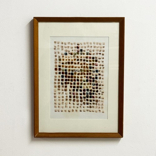 Mid Century Swedish Geometric Cubist Abstract Painting