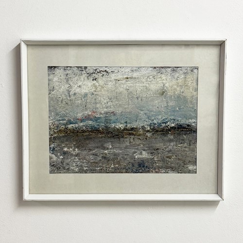 Vintage Nordic Landscape – Abstract Textured Oil Painting In Soft Tones