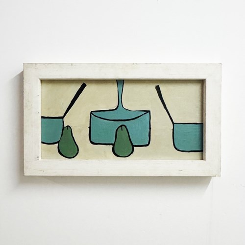 Vintage Abstract Oil Painting, Style Of William Scott