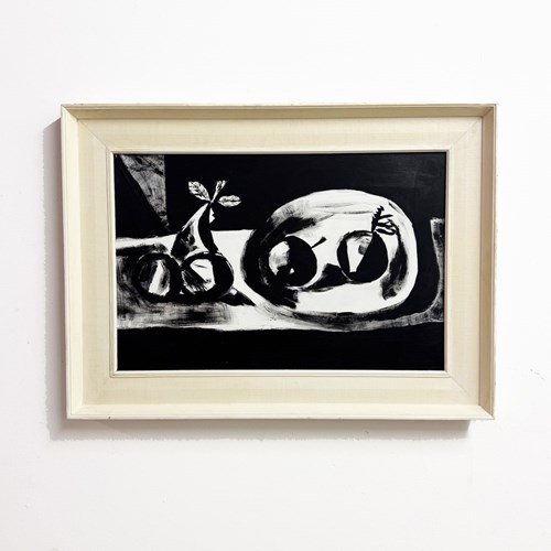 Monochrome Still Life Abstract Painting – Modernist Style