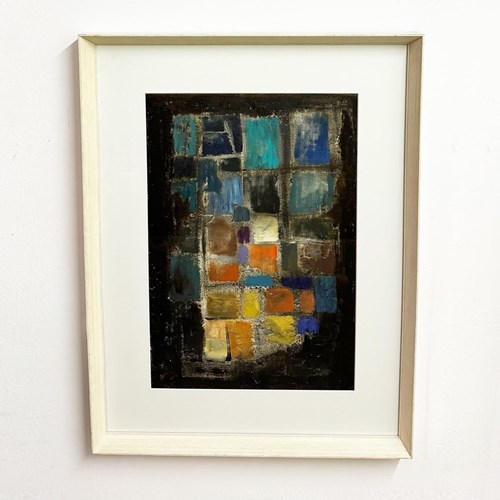 Vintage Abstract Oil Painting, Payot Mauf - Original Artwork - 1970'S