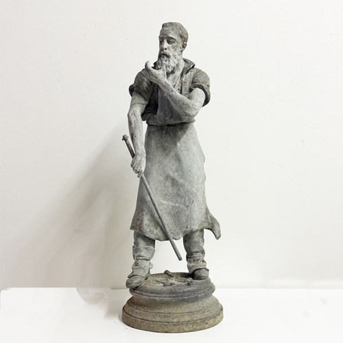 Vintage Weathered Decorative Metal Blacksmith Statue