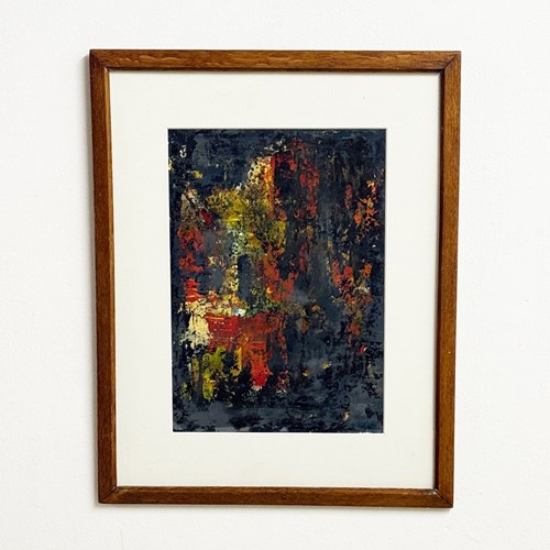 Vintage Textured Abstract Expressionist Oil Painting