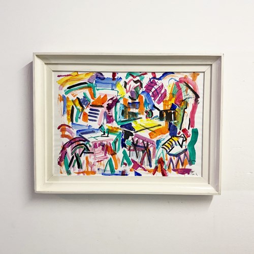 Original 1970'S Signed Abstract Expressionist Painting