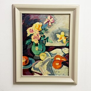 Vintage Still Life Impressionist Oi...