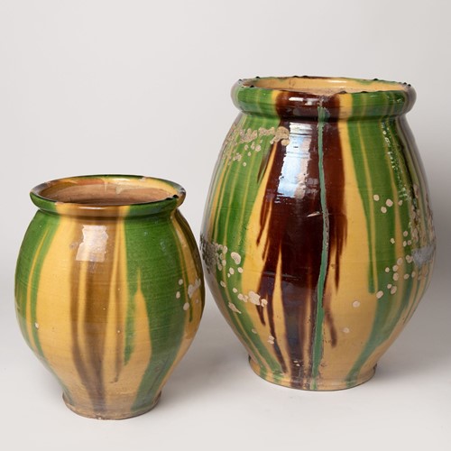 Antique 19th Century Castelnaudary olive jars