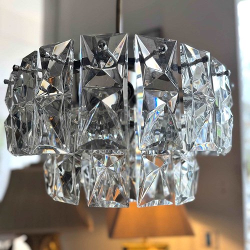 Glass & Chrome Chandelier By Kinkeldey