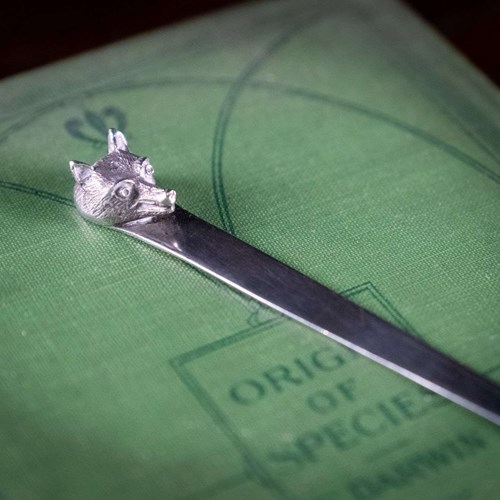 George V Silver Novelty Fox Letter Opener