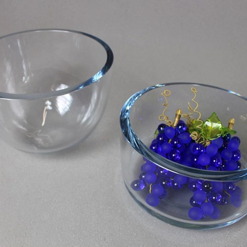 2 Stromberg Glass Large Heavy Bowls C 1960