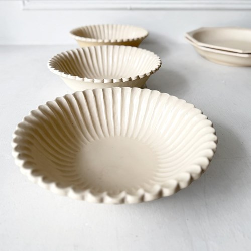 A Vintage Scalloped Serving Bowl By Pichon D'uzes