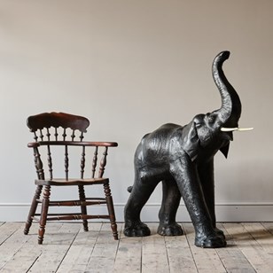 Large Mid 20Th Century Leather Elep...