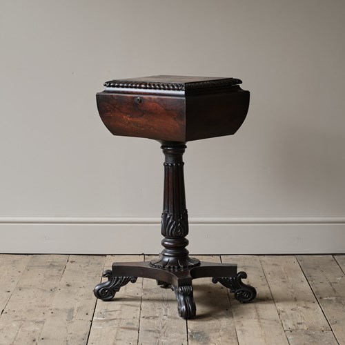Antique Regency William IV Rosewood Teapoy
