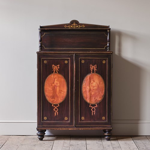 Regency Pine Chiffonier In Simulated Rosewood Paint