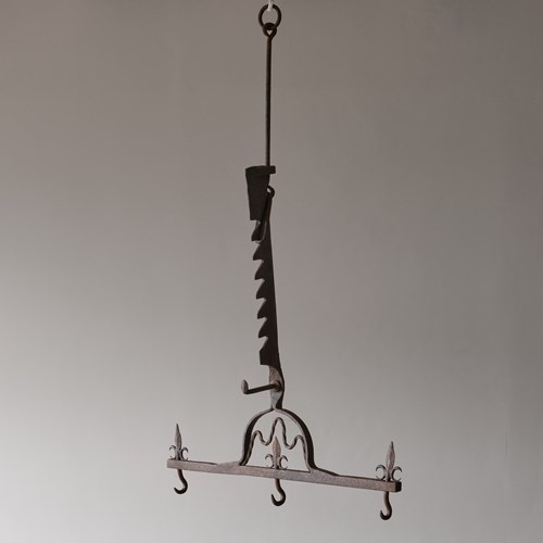 18Th Century Wrought Iron Chimney Jack.