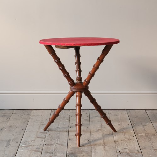 19Th Century Faux Bamboo Walnut Gypsy Table C1870