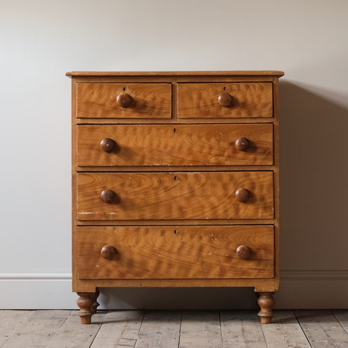 19Th Century Pine Chest Of Drawers In Paint