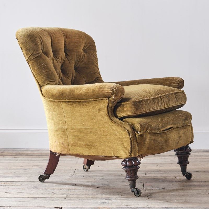 Early 19Th Century Country House Armchair-desired-effect-antiques-holland-and-sons-style-armchair-gold-velvet-6-main-638432743022911712.jpg