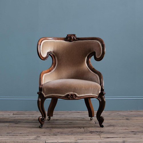 19Th Century Carved Rosewood Armchair