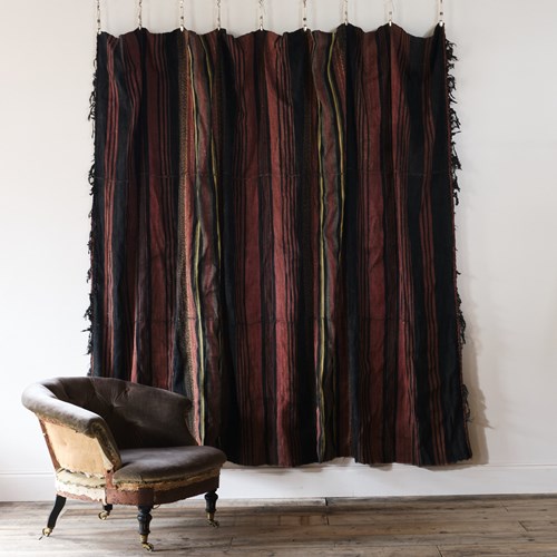 Large Antique Flat Weave Striped Kilim Rug