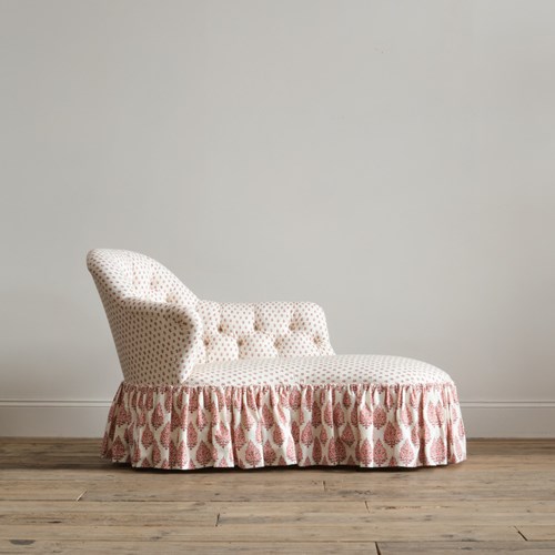 Mid 19Th Century Chaise Longue In Titley & Marr Printed Cotton