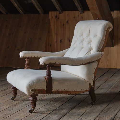 19Th Century Howard Style Open Armchair