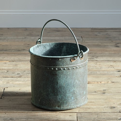 19Th Century Riveted Copper Bucket