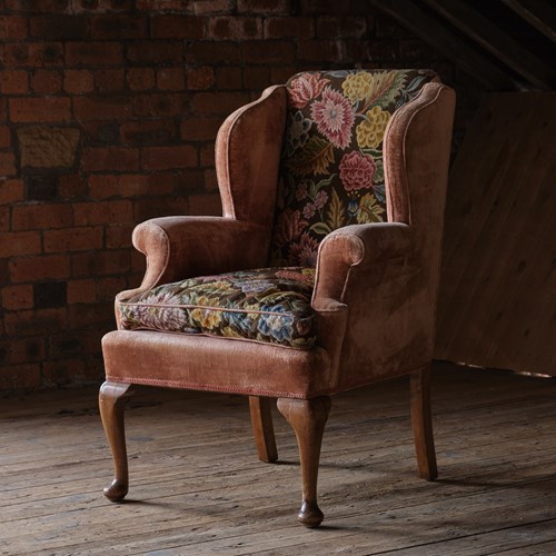 Antique Early 20Th Century Wingback Armchair