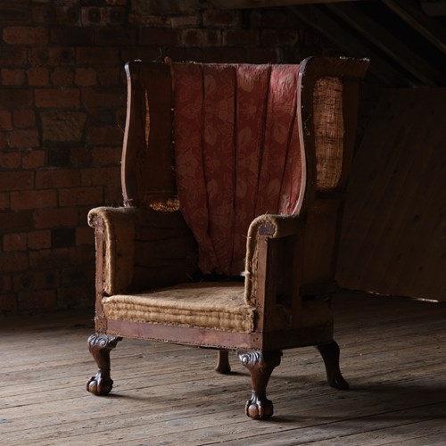 Antique Early 20Th Century Barrel Back Armchair