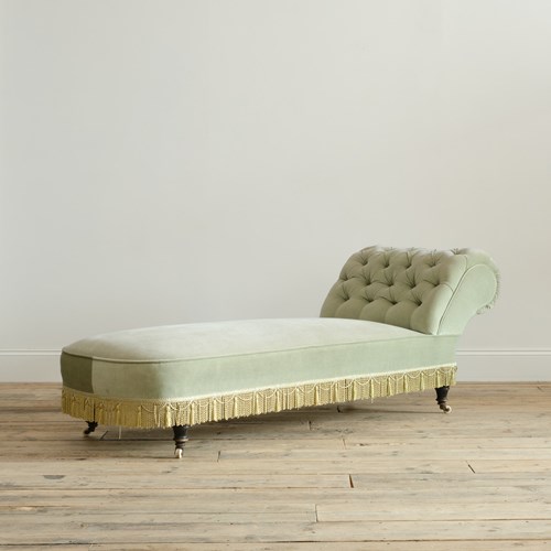 19Th Century Country House Daybed In Green Velvet
