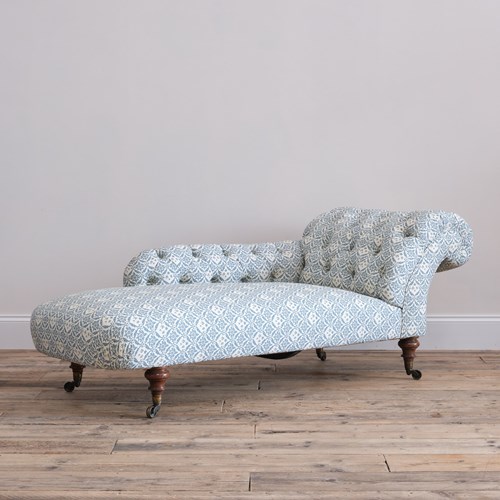 Antique 19Th Century Howard & Sons Chaise Lounge