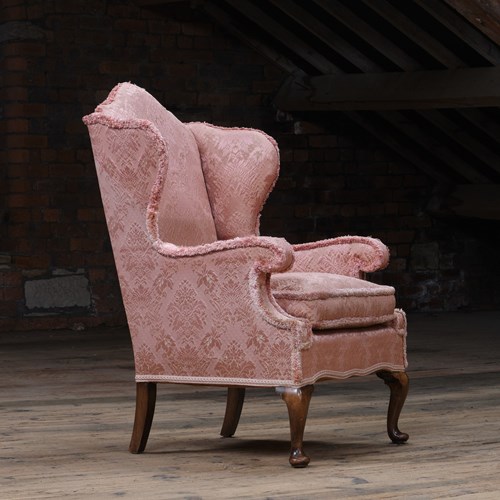 Antique Early 20Th Century Wingback Armchair