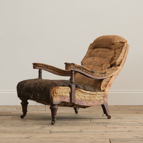 19Th Century Howard Style Open Armchair